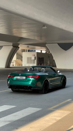 Rent BMW M4 Convertible 2024 in Green Metallic – Luxury Sports Car in Dubai