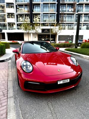Rent Red Porsche 911 Carrera 2024 in Dubai | Luxeridez