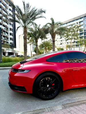 Rent Red Porsche 911 Carrera 2024 in Dubai | Luxeridez