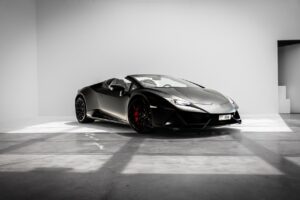 Lamborghini Huracán EVO Spyder 2024 Black rental in Dubai - Luxeridez