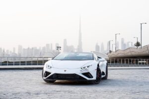 Lamborghini Huracán EVO Spyder 2024 White rental in Dubai - Luxeridez