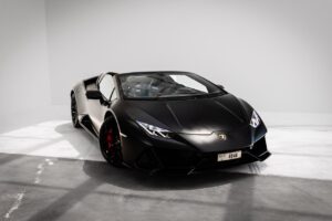 Lamborghini Huracán EVO Spyder 2024 Black rental in Dubai - Luxeridez