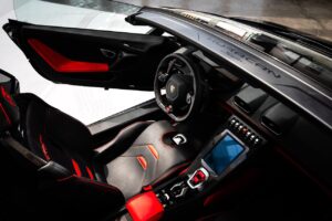 Green Lamborghini Huracán EVO Spyder 2024 rental in Dubai – Luxeridez